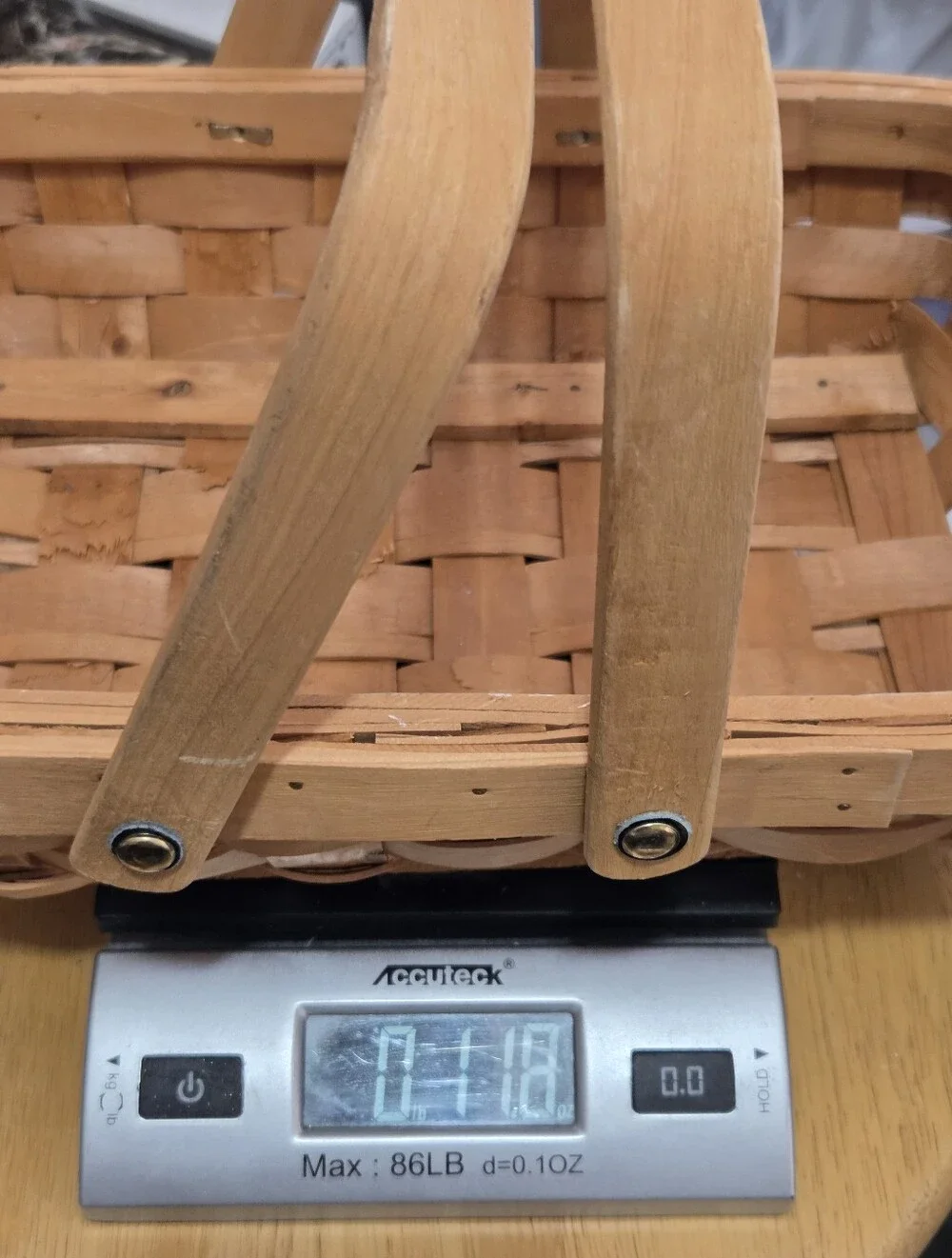 Natural Wood Woven Double Handle‎ Gathering Basket